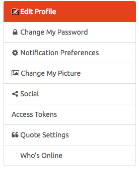 Click Edit profile and choose change password